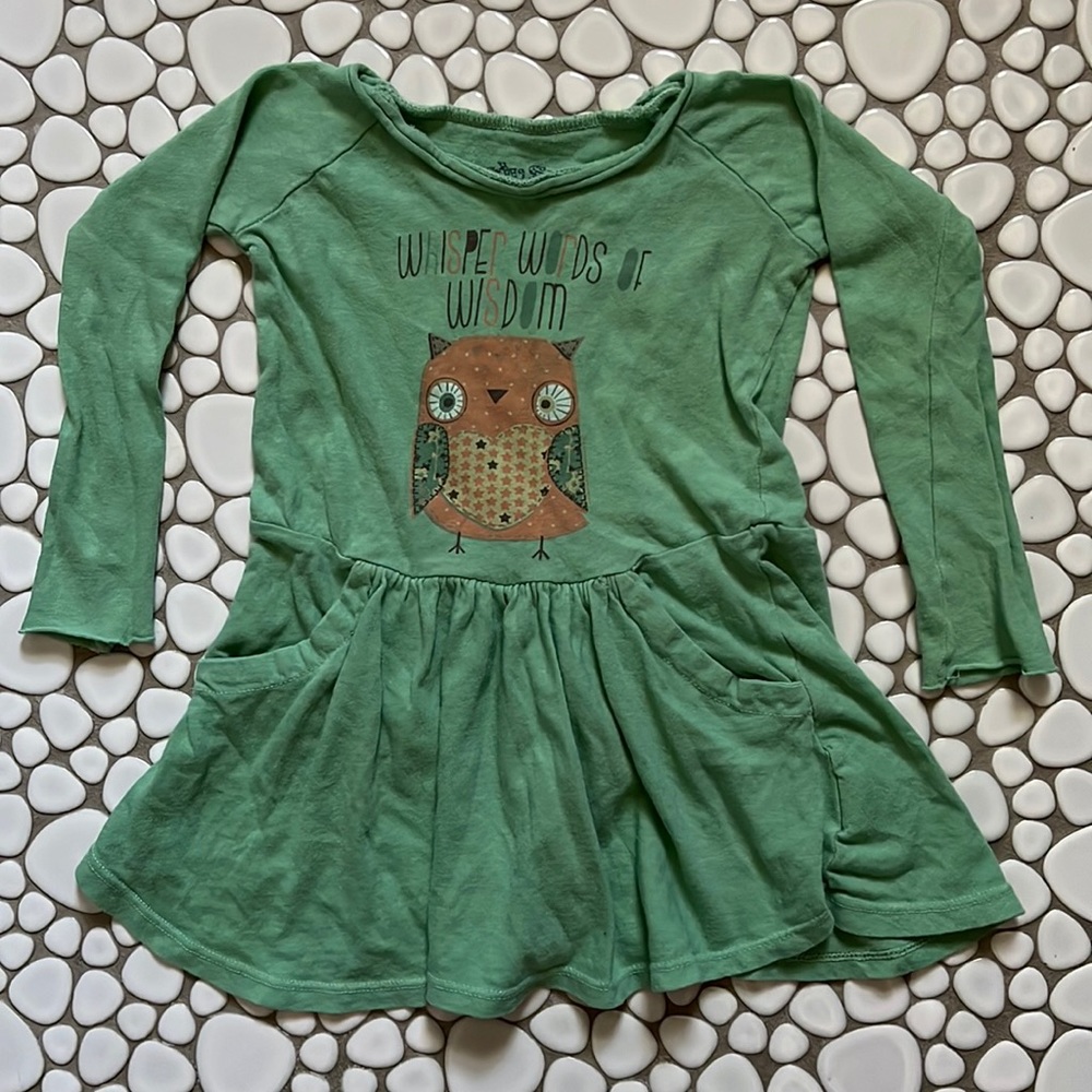 Rowdy Sprout Long Sleeve Beatles T-Shirt Dress with Pockets Girls Sz 3-6 mo